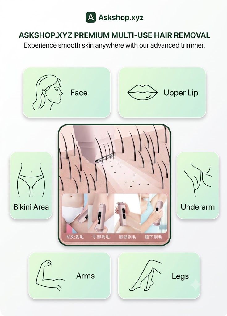 Askshop.xyz Premium Multi-Use Hair Removal – Face, Upper Lip, Bikini, Underarm, Arms, Legs